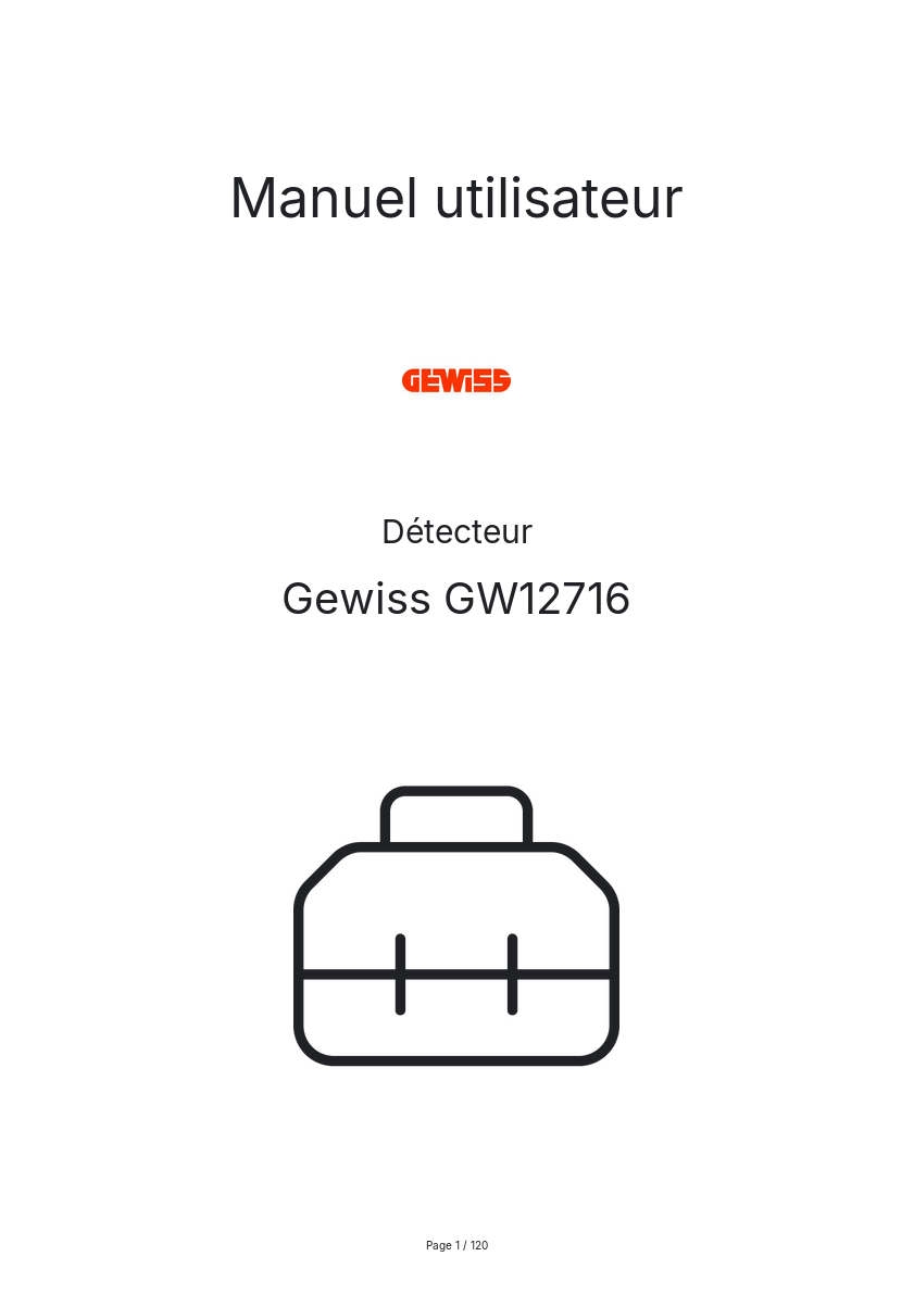 Page n°1 - Manuel utilisateur Gewiss GW12716