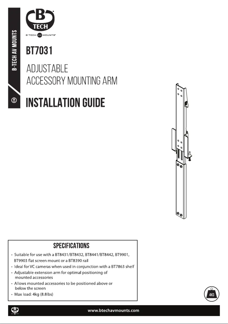 Page 1 de la notice Manuel utilisateur B-Tech BT7031