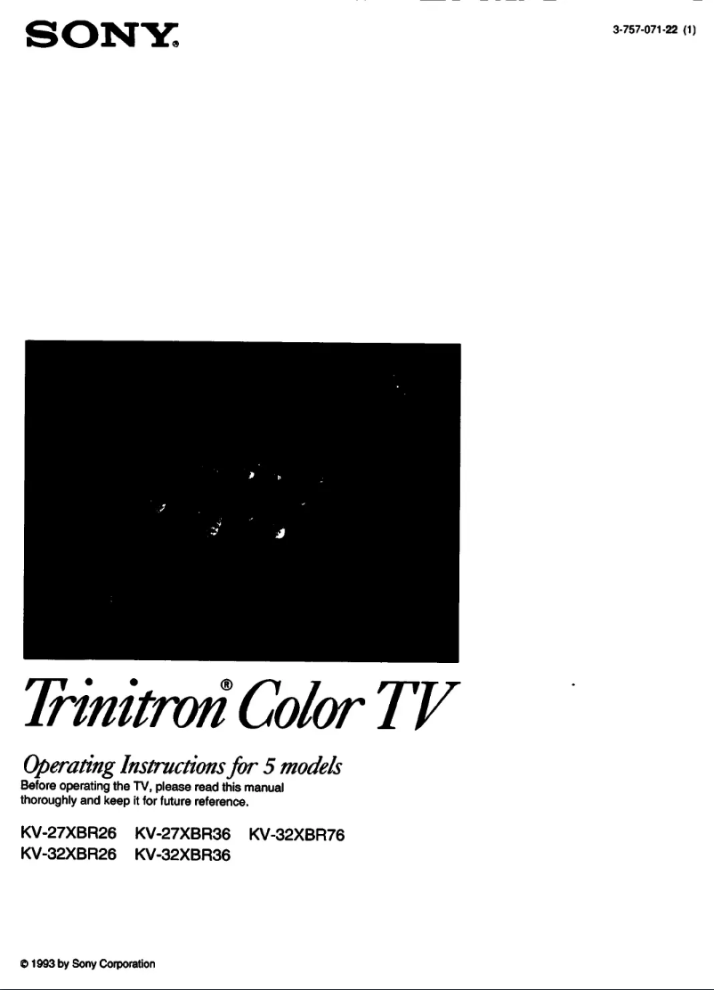 Page 1 de la notice Manuel utilisateur Sony KV-32XBR26