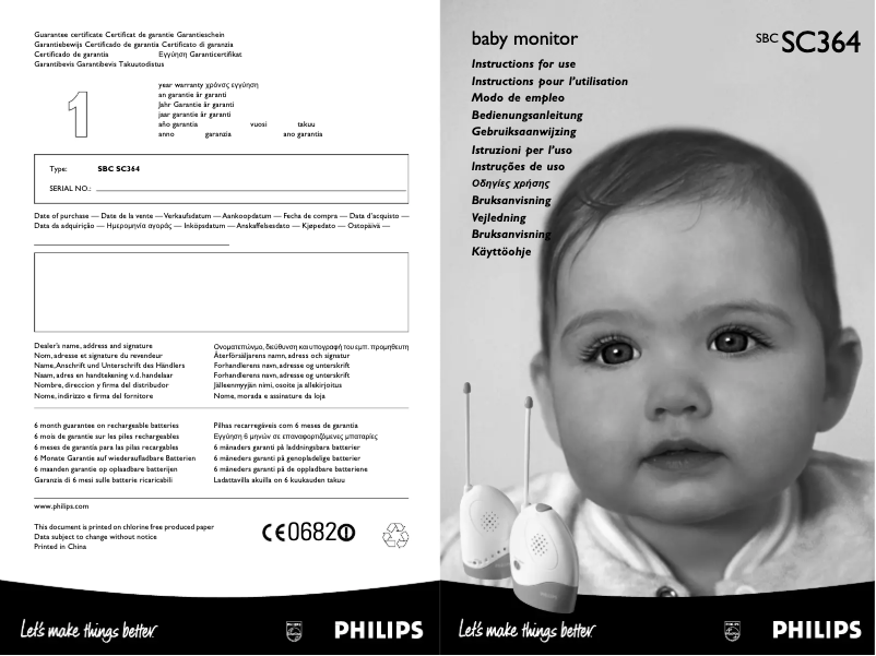 Page 1 de la notice Manuel utilisateur Philips SBCSC364