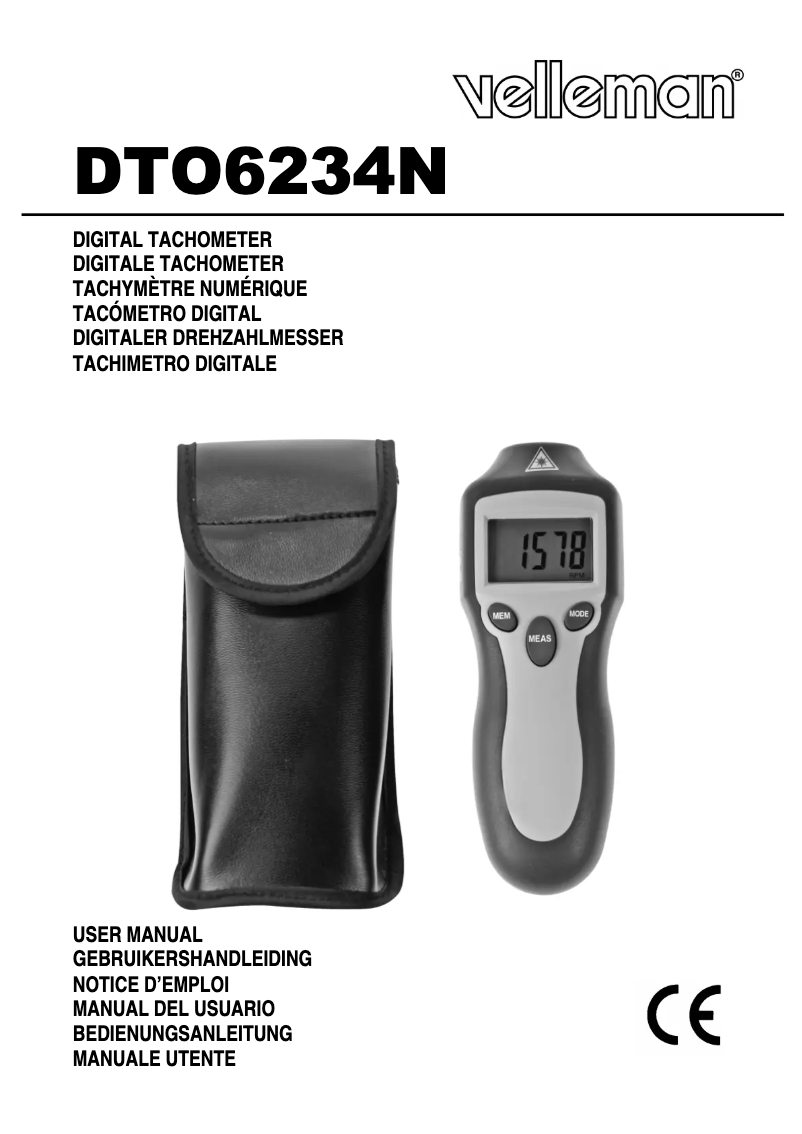 Page 1 de la notice Manuel utilisateur Velleman DTO6234N