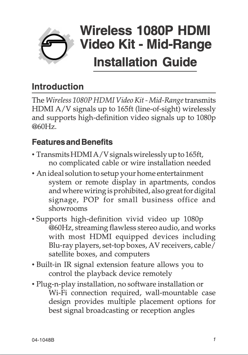 Page 1 de la notice Manuel utilisateur Siig CE-H22G12-S1