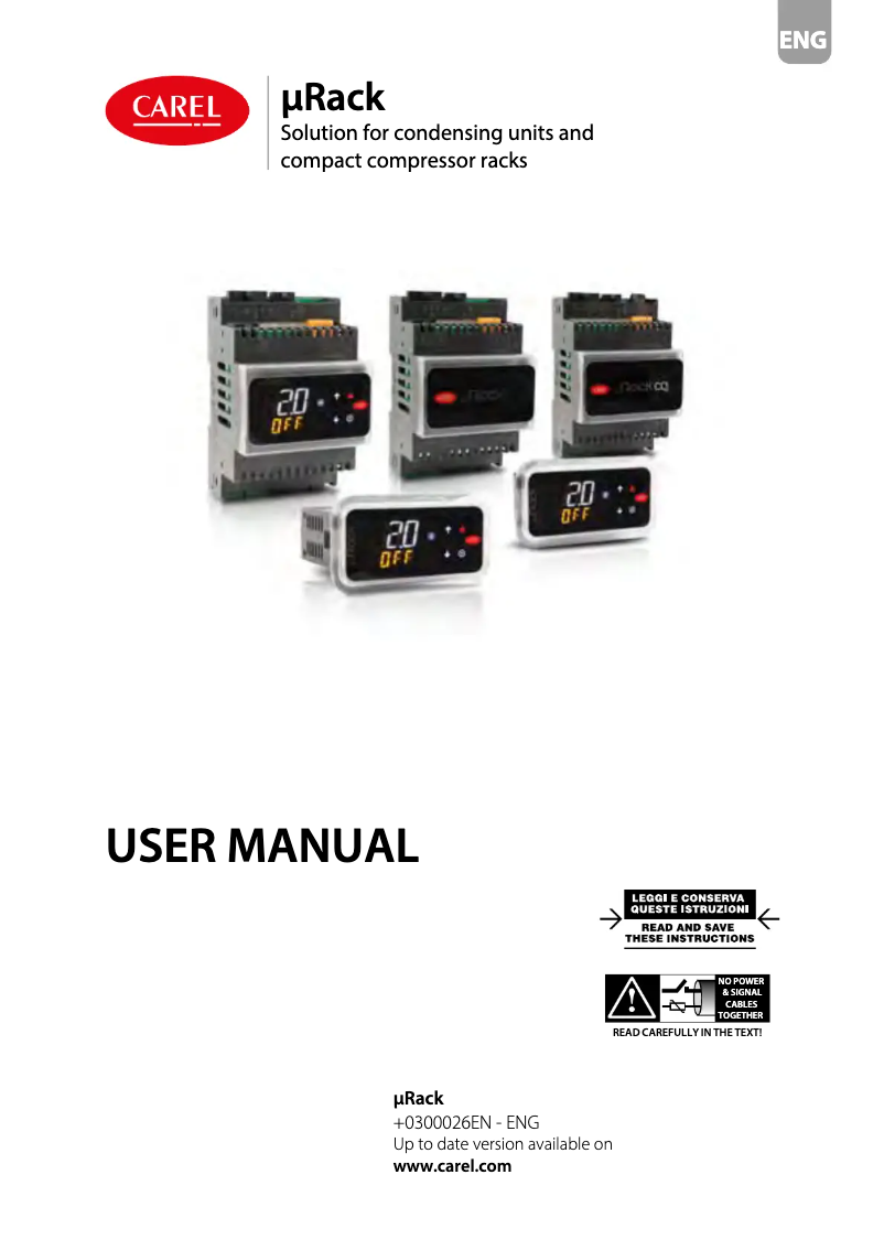 Page n°1 - Manuel utilisateur Carel µRack CO2
