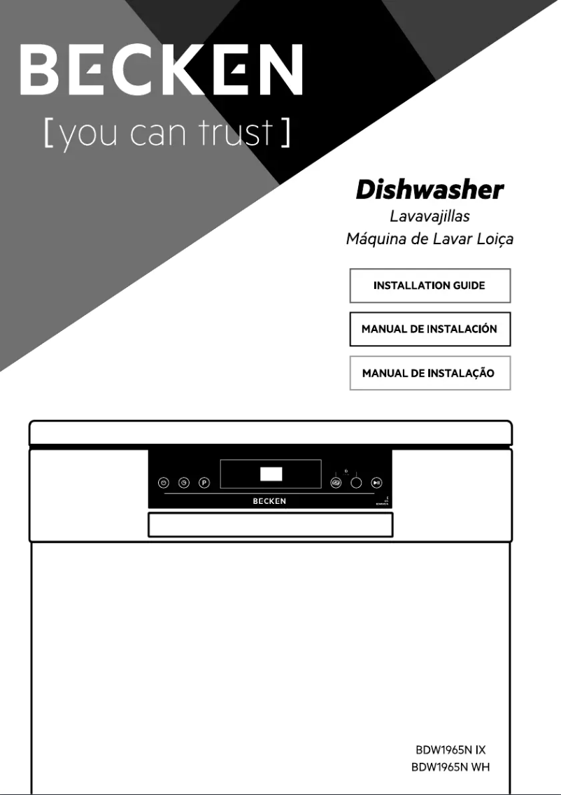 Image de la première page du manuel de l'appareil BDW1965N