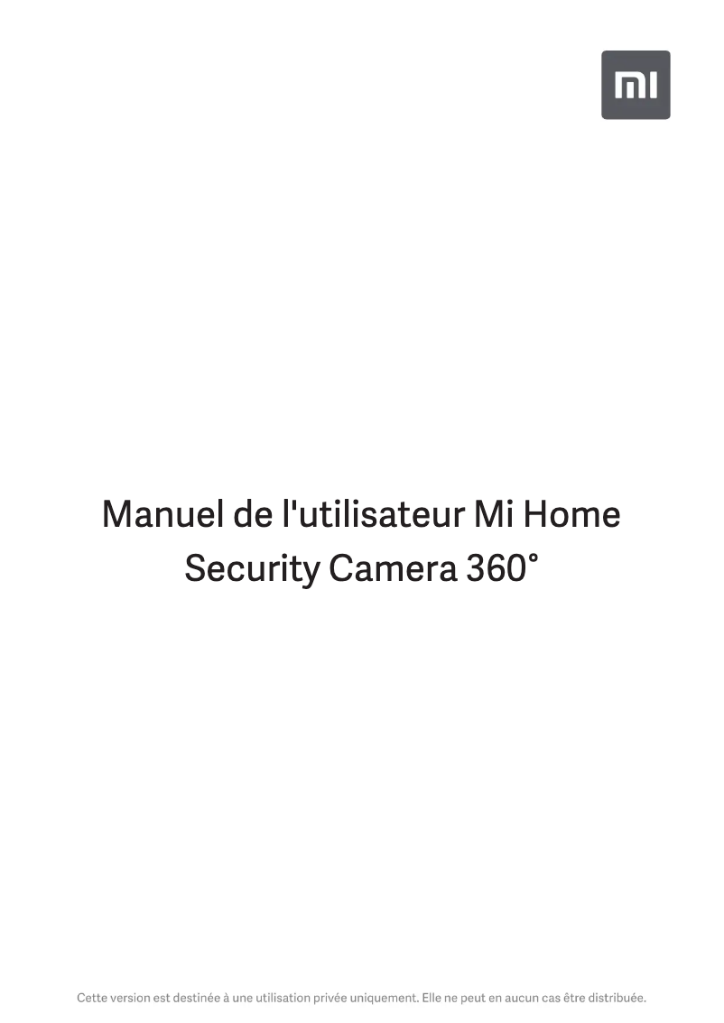 Image de la première page du manuel de l'appareil Mi Home Security Camera 360°