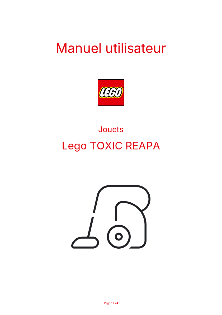 Page n°1 - Manuel utilisateur Lego TOXIC REAPA