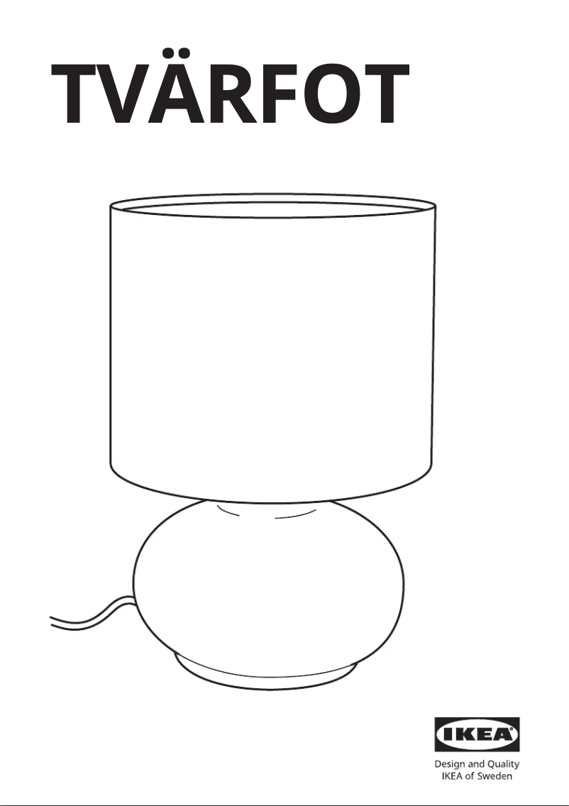 Page 1 de la notice Manuel utilisateur Ikea TVÄRFOT 004.675.26