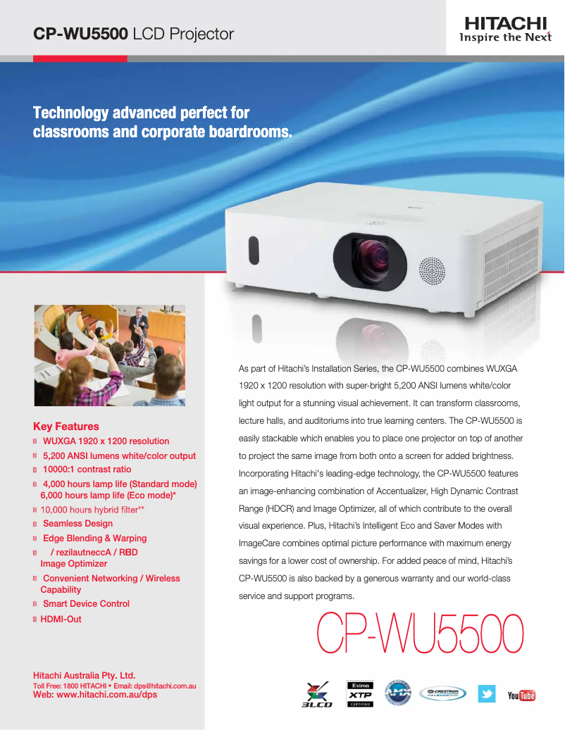 Image de la première page du manuel de l'appareil CP-WU5500