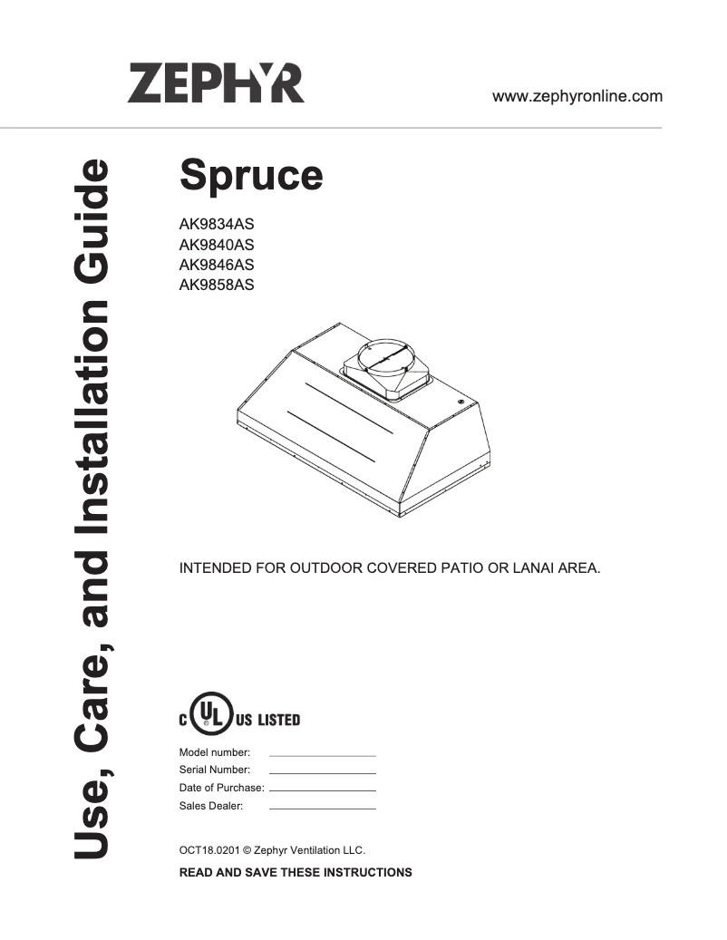 Página 1 del manual Manual de usuario Zephyr AK9840AS