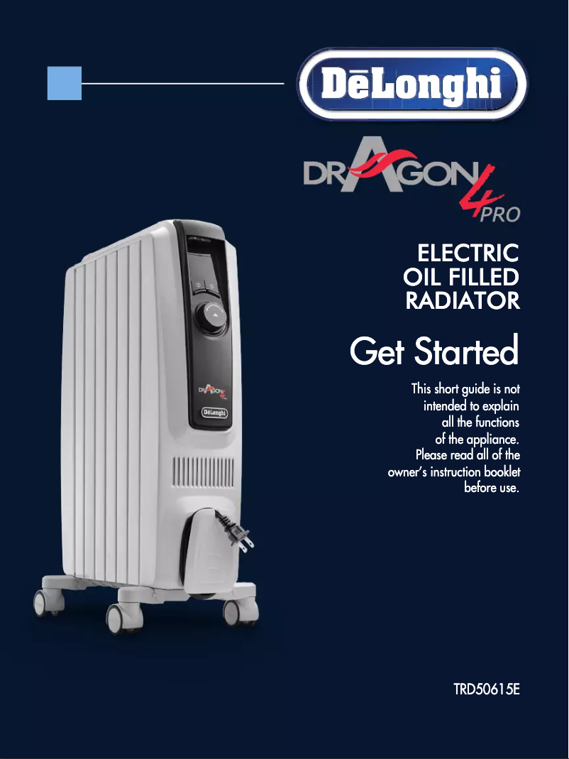 Page 1 de la notice Manuel utilisateur DeLonghi Dragon4 Pro TRDX41025