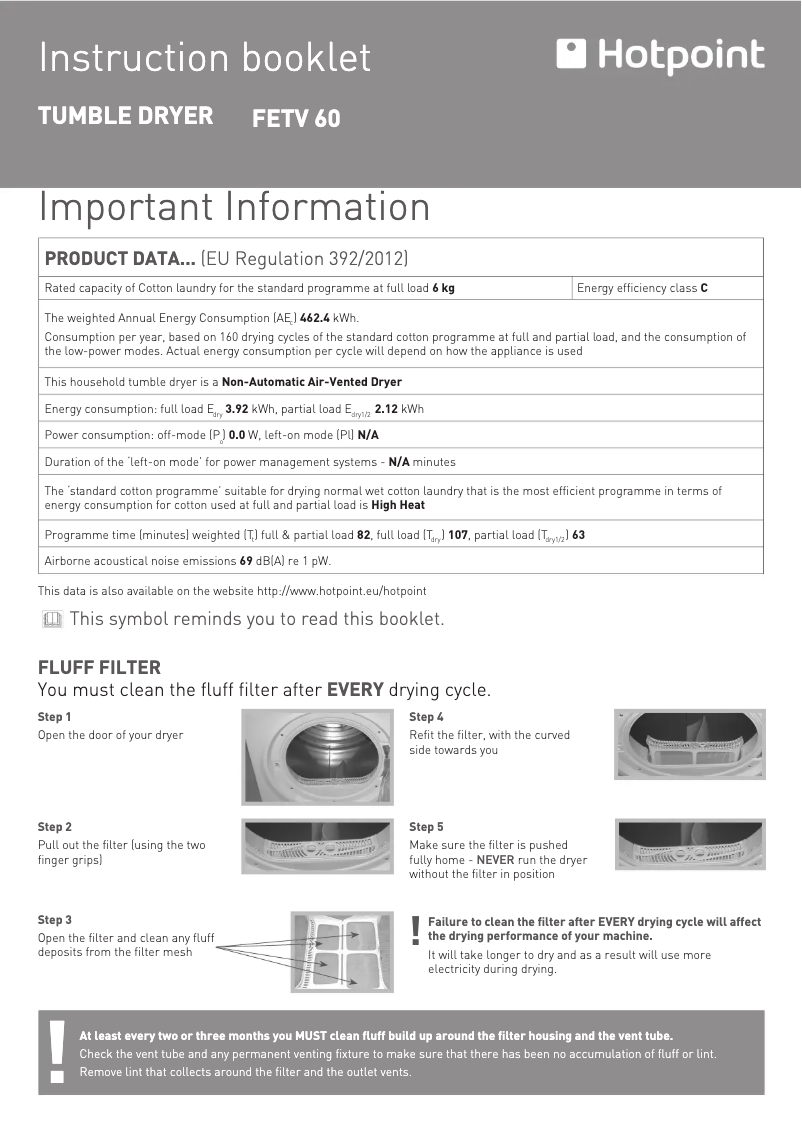 Page n°1 - Manuel utilisateur Hotpoint FETV 60C P (UK)