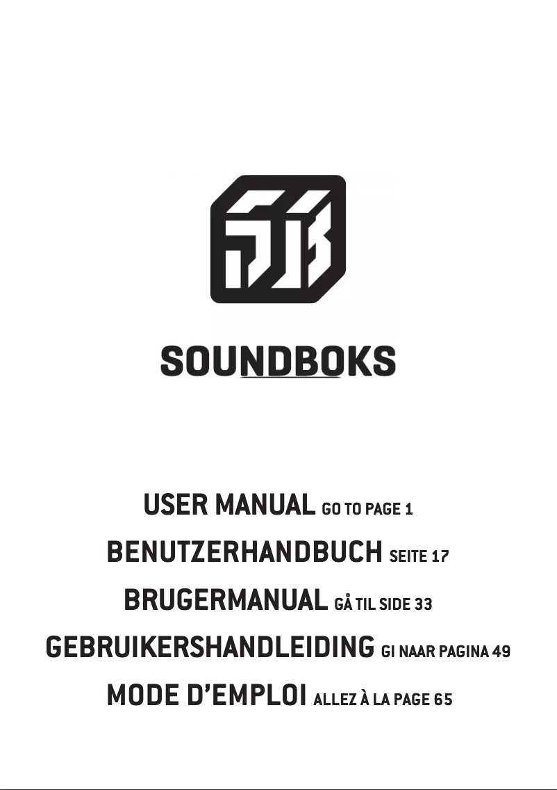 Page n°1 - Manuel utilisateur SOUNDBOKS 2