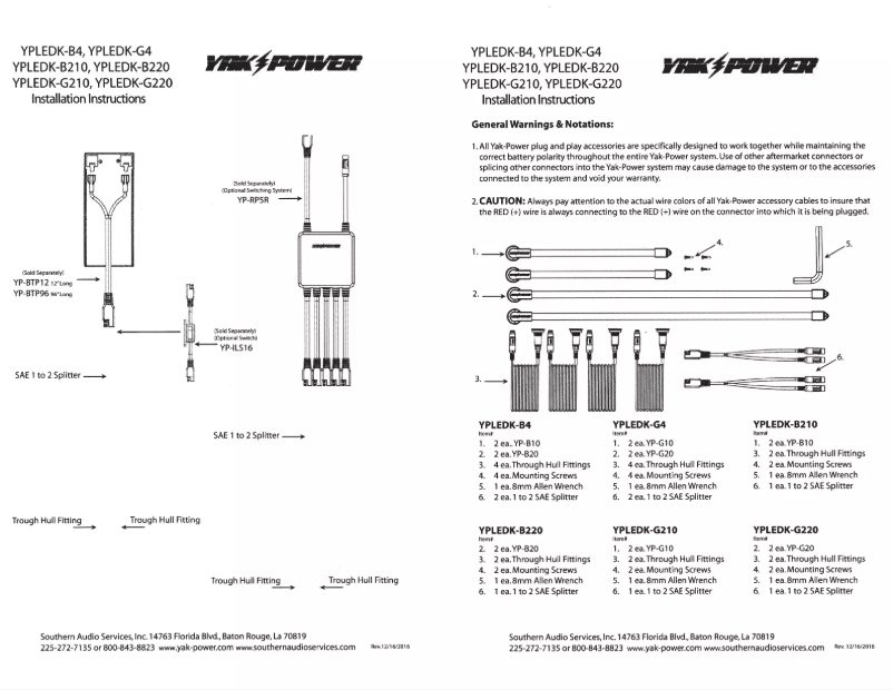 Página 1 del manual Manual de usuario YAK Power YP-LEDK-G210