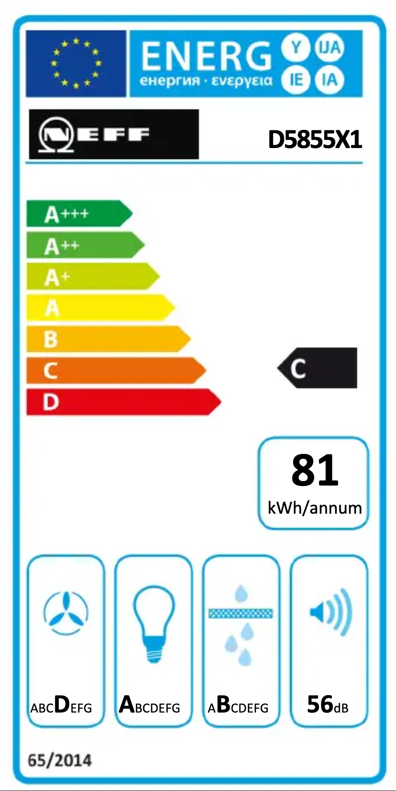 Page n°1 - Label énergétique Neff D5855X1