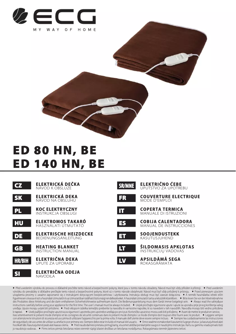 Page 1 de la notice Manuel utilisateur ECG ED 80 BE