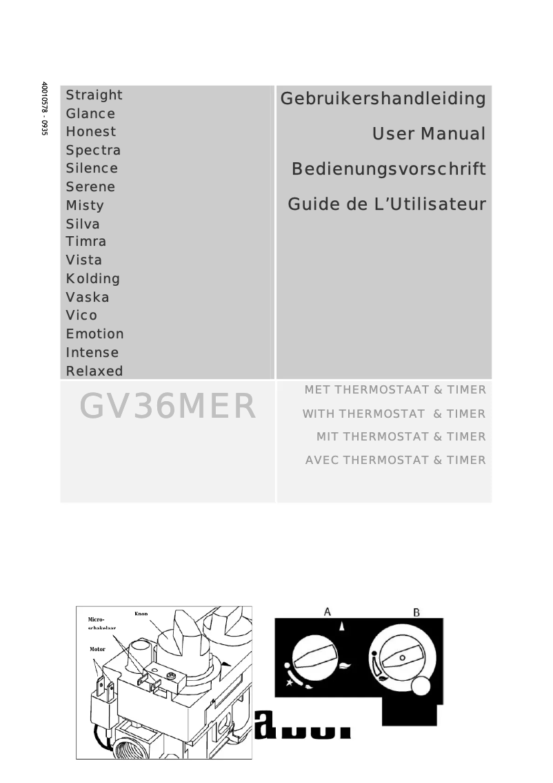Page 1 de la notice Manuel utilisateur Faber GV36MER