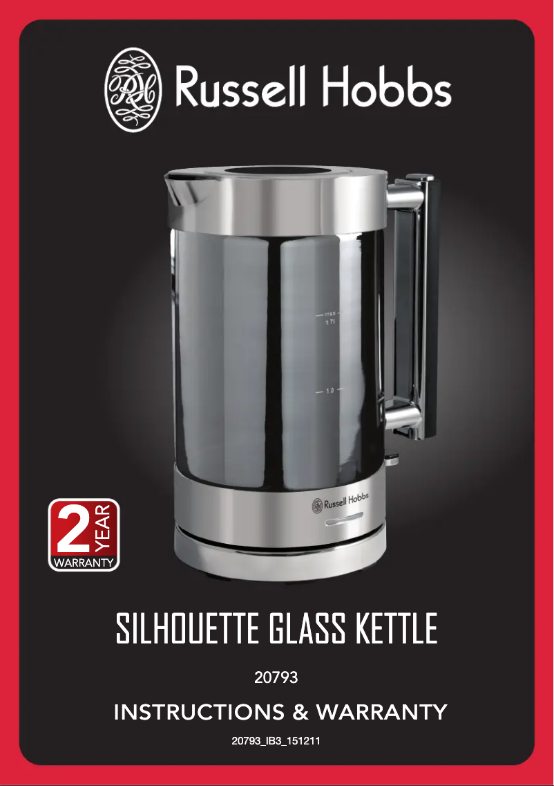 Page n°1 - Manuel utilisateur Russell Hobbs Silhouette Glass 20793