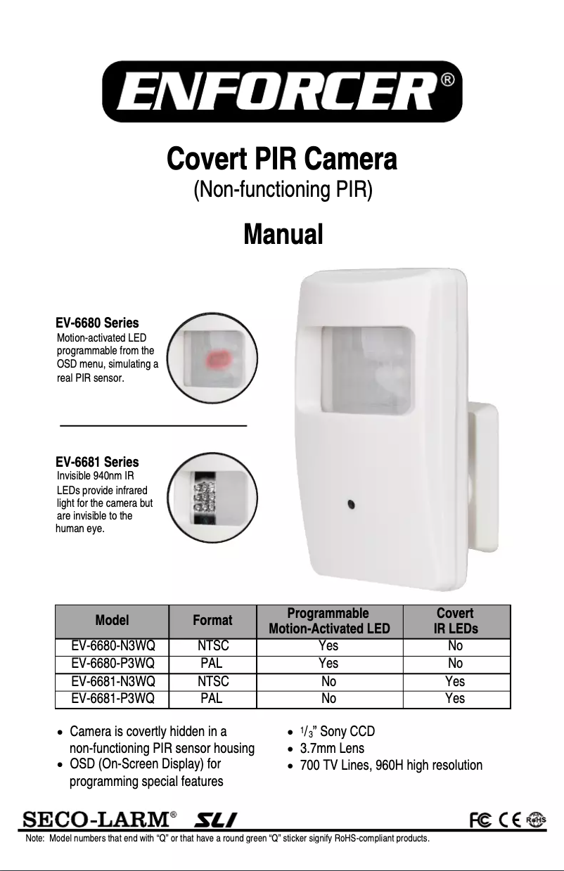 Page n°1 - Manuel utilisateur Enforcer EV-6681-N3WQ