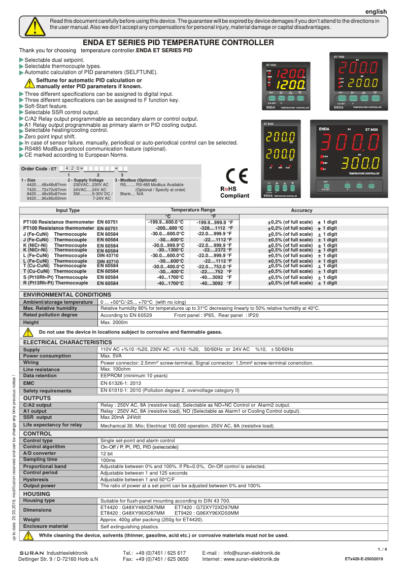Página 1 del manual Manual de usuario Enda ET4420