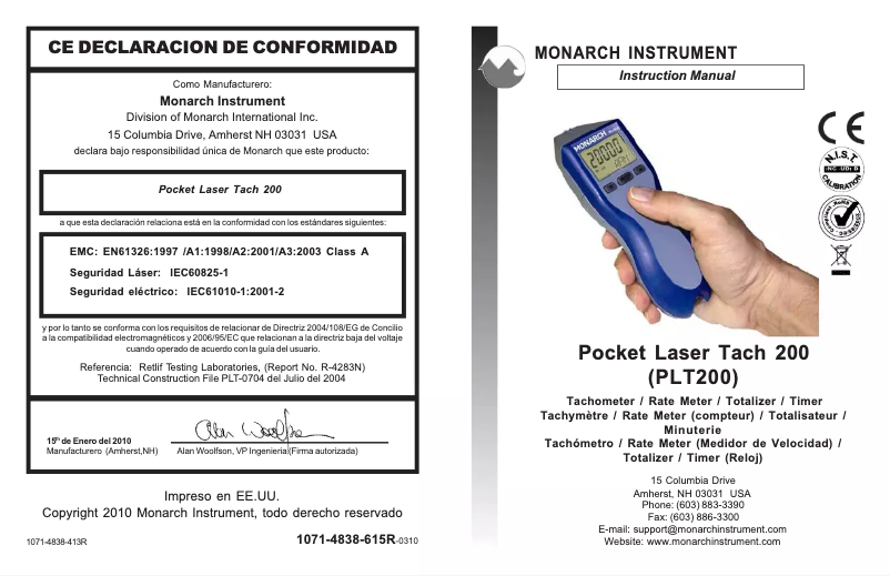 Page n°1 - Manuel utilisateur Wachendorff PLT200