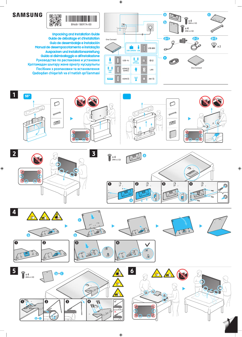 Page 1 de la notice Guide d'installation Samsung GQ65QN800DT