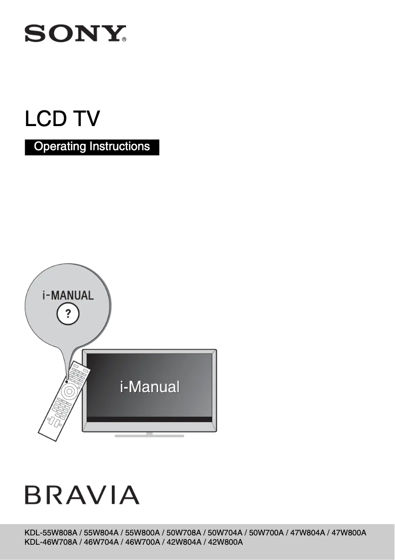 Page n°1 - Manuel utilisateur Sony KDL-55W804A