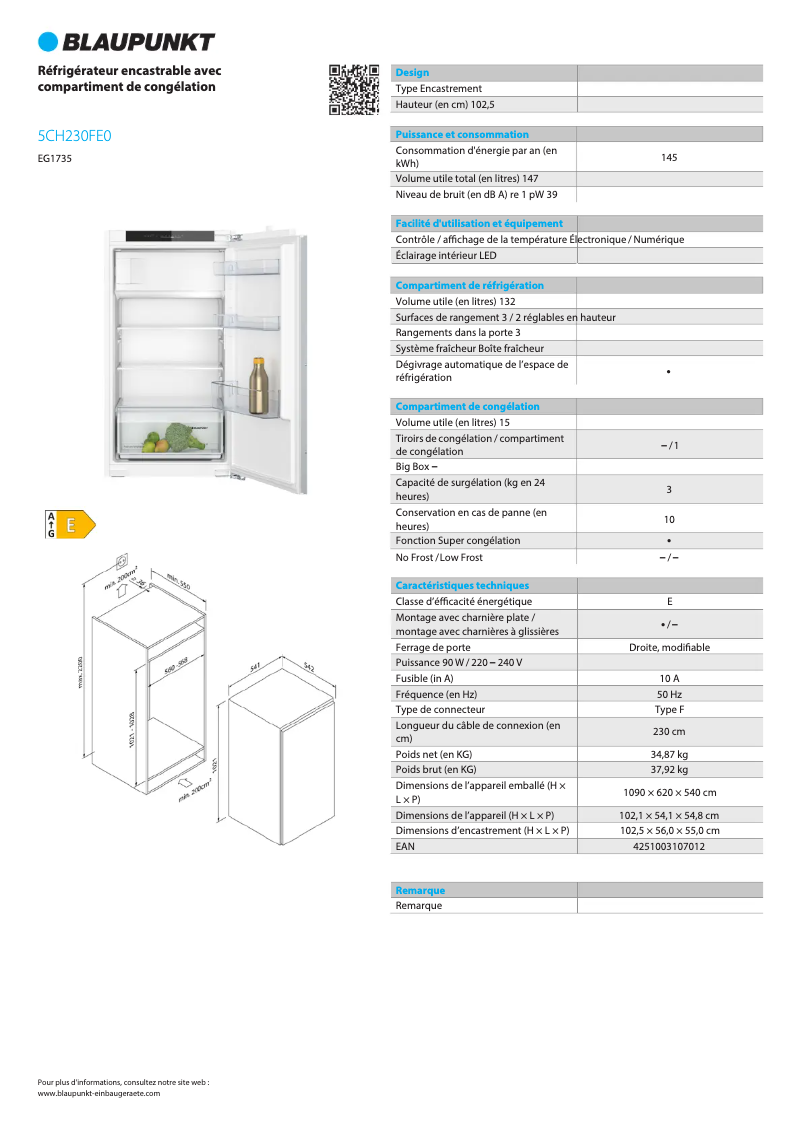 Image de la première page du manuel de l'appareil 5CH230FE0