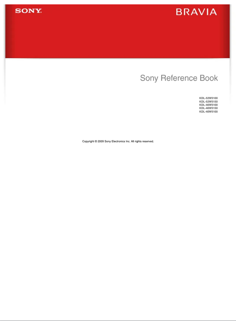 Page 1 de la notice Manuel utilisateur Sony Bravia KDL-52W5100