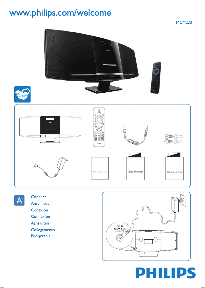 Page 1 of the manual Quick Start Guide Philips MCM233