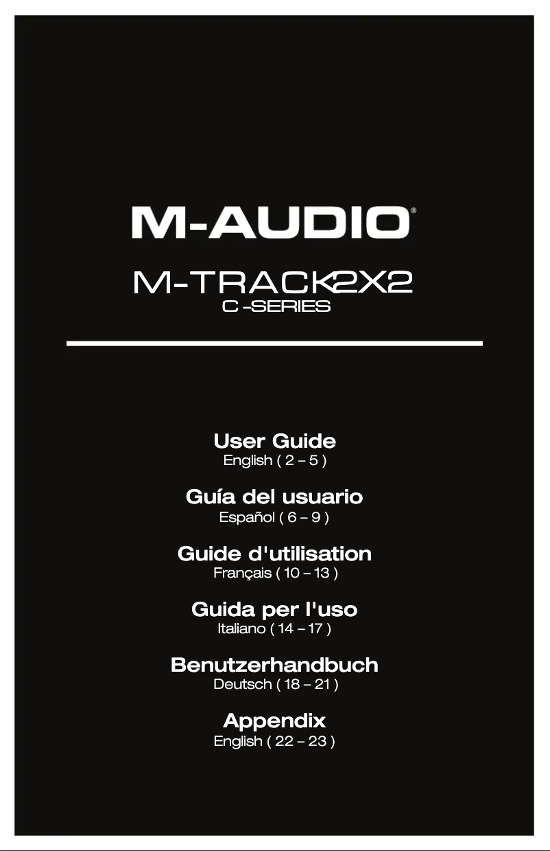 Page 1 de la notice Manuel utilisateur M-Audio M-Track 2X2