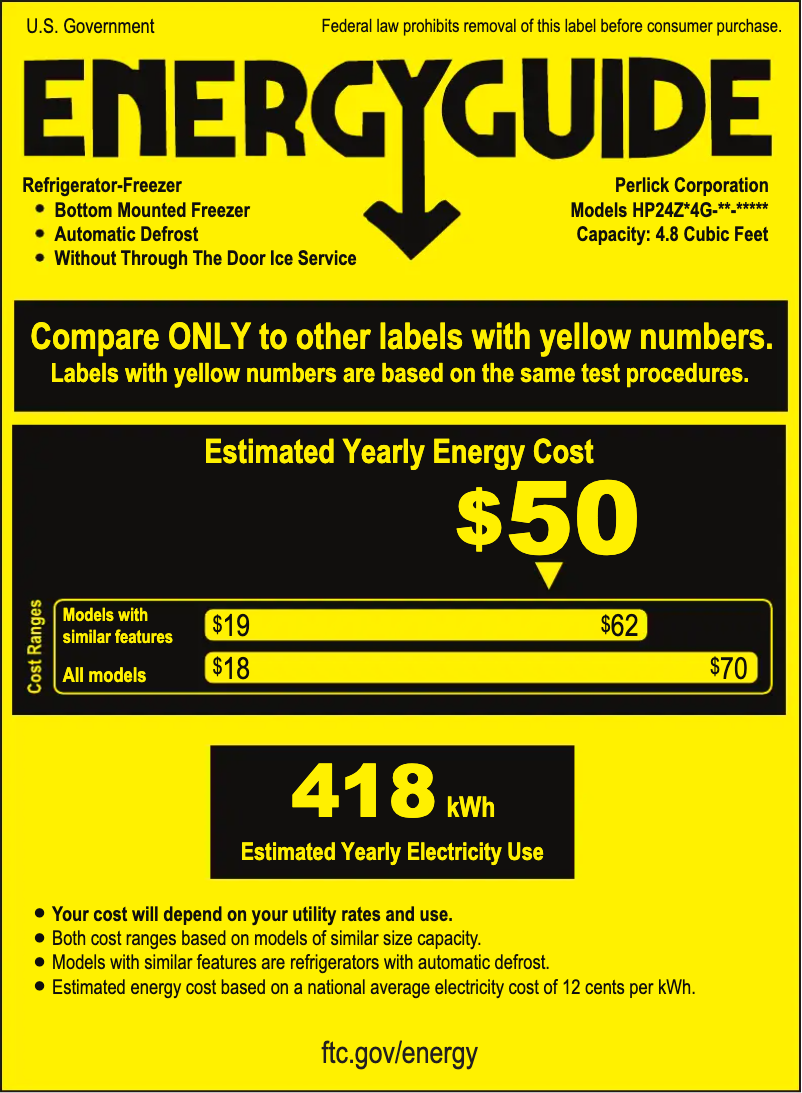 Page 1 de la notice Mode d'emploi Perlick HP24ZS-4-6