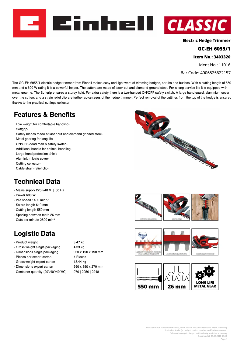 Image de la première page du manuel de l'appareil GC-EH 6055/1