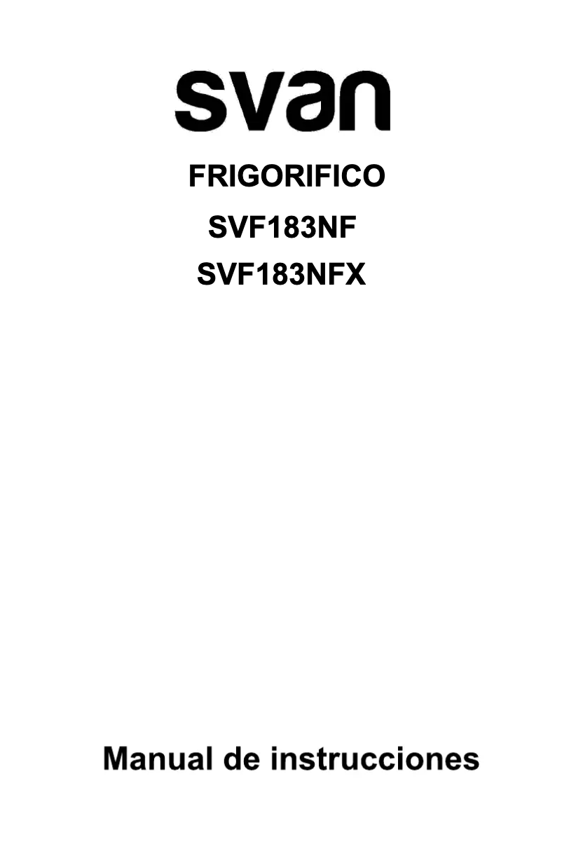 Page 1 de la notice Manuel utilisateur SVAN SVF183NF