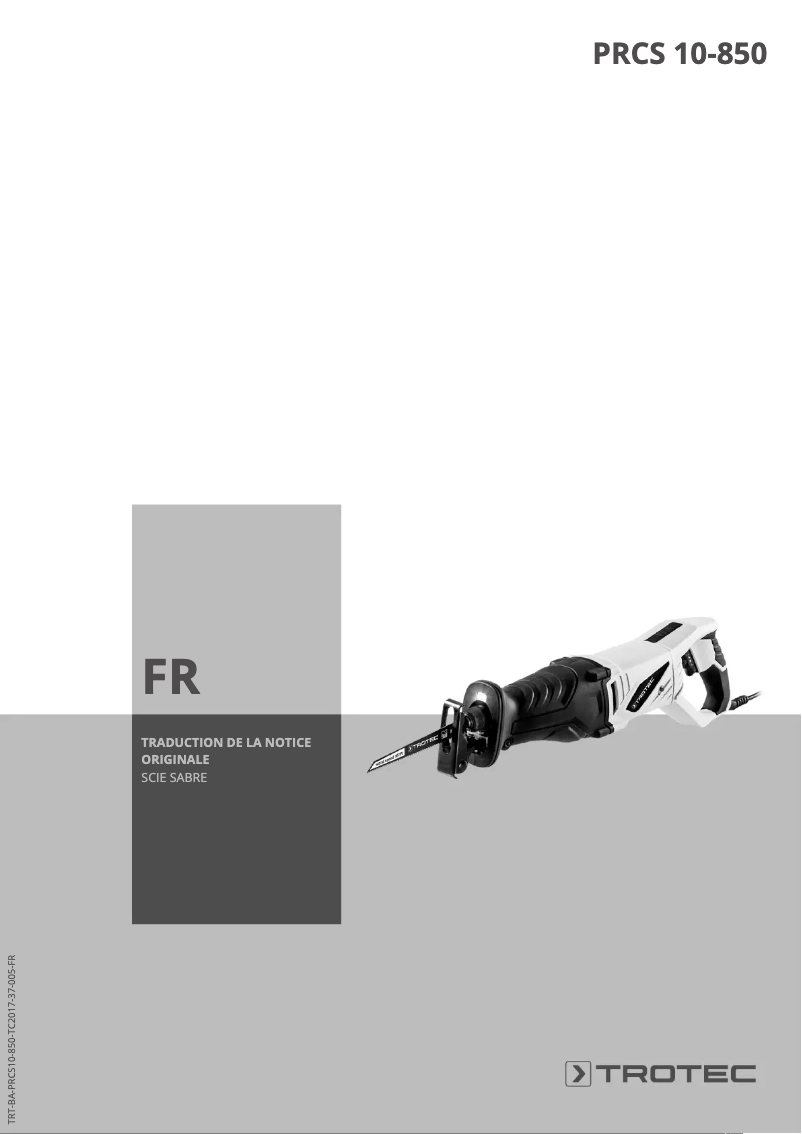 Image de la première page du manuel de l'appareil PRCS 10-850