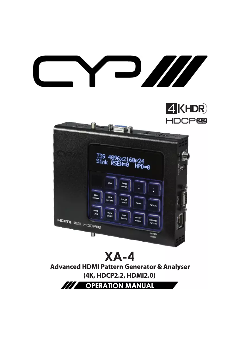 Image de la première page du manuel de l'appareil XA-4