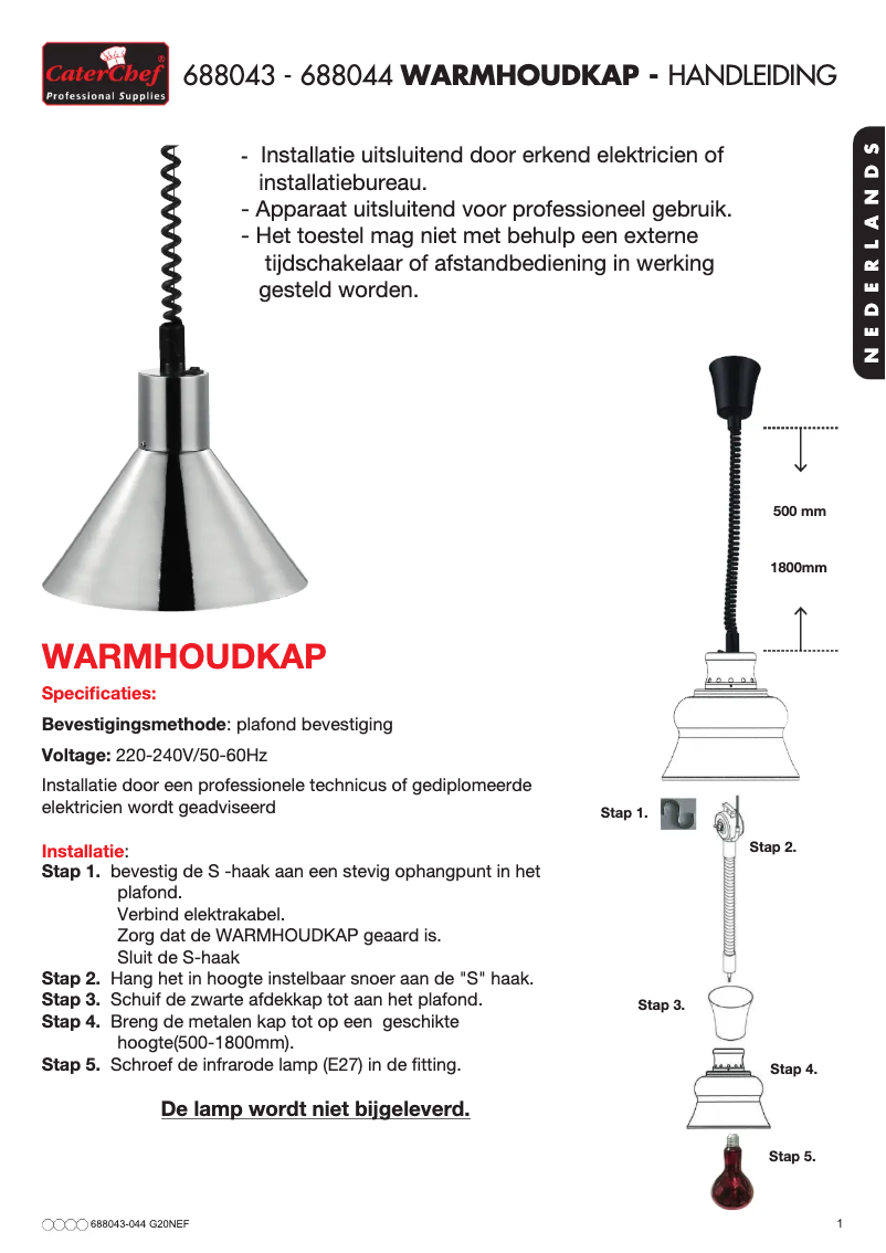 Page n°1 - Manuel utilisateur CaterChef 688043