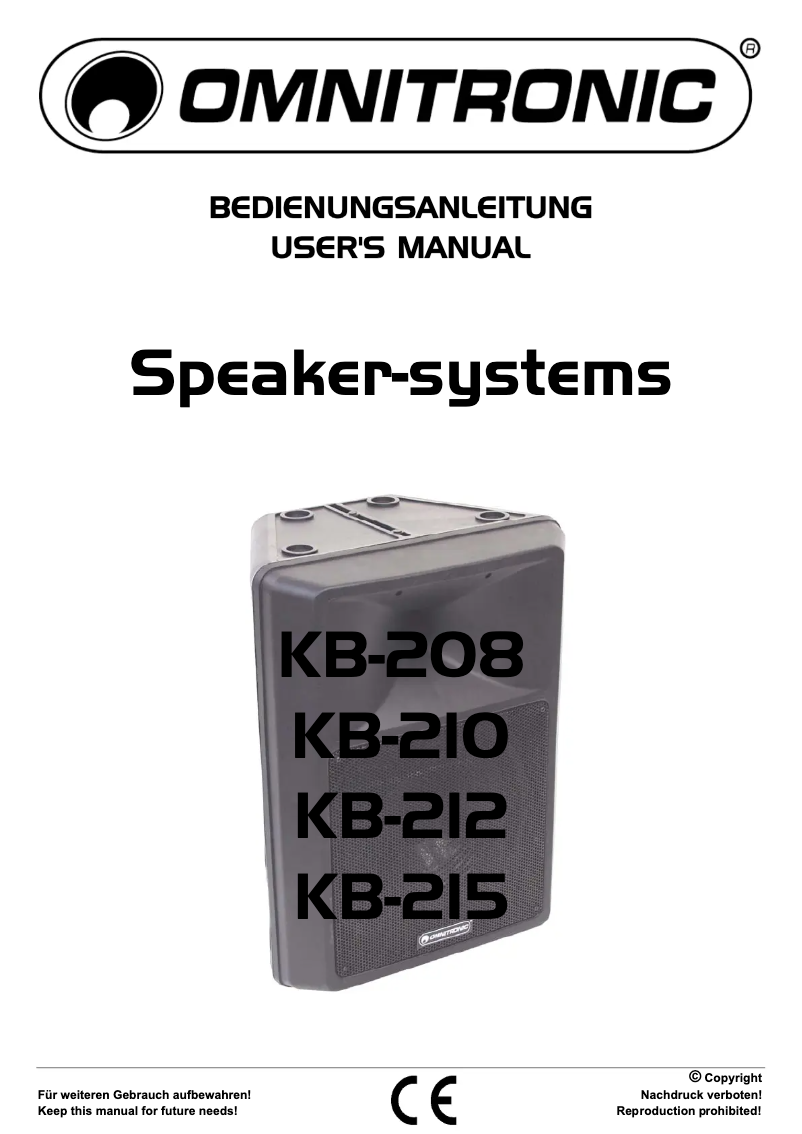 Page n°1 - Manuel utilisateur Omnitronic KB-212