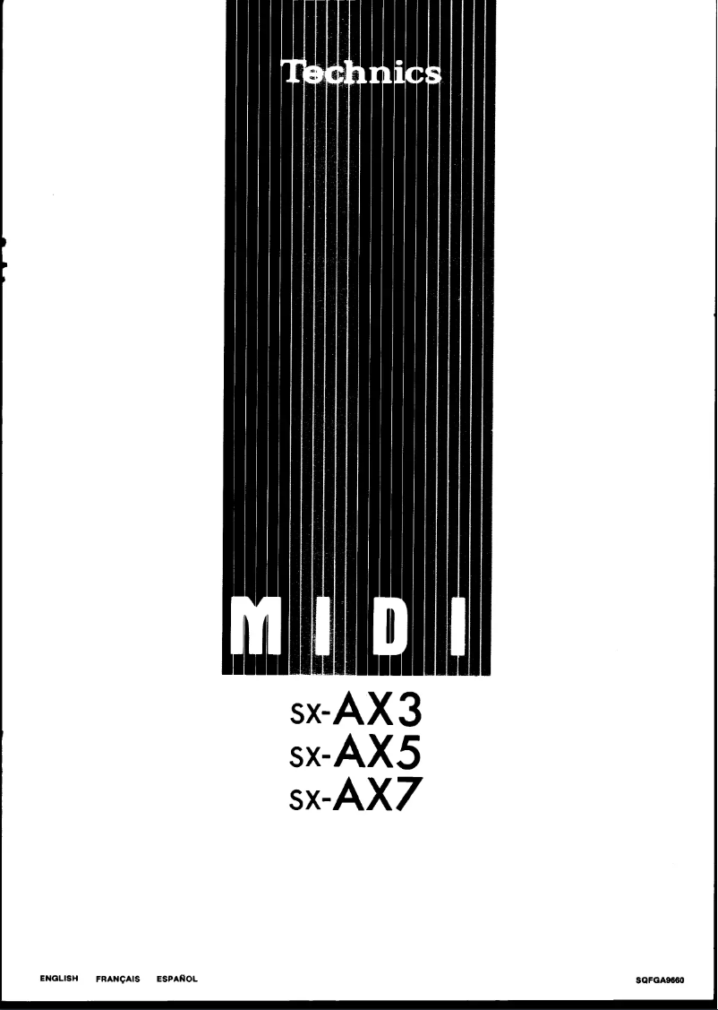 Image de la première page du manuel de l'appareil SX-AX3 Midi