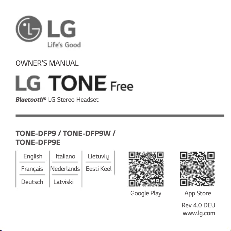 Page n°1 - Manuel utilisateur LG Tone Free TONE-DFP9