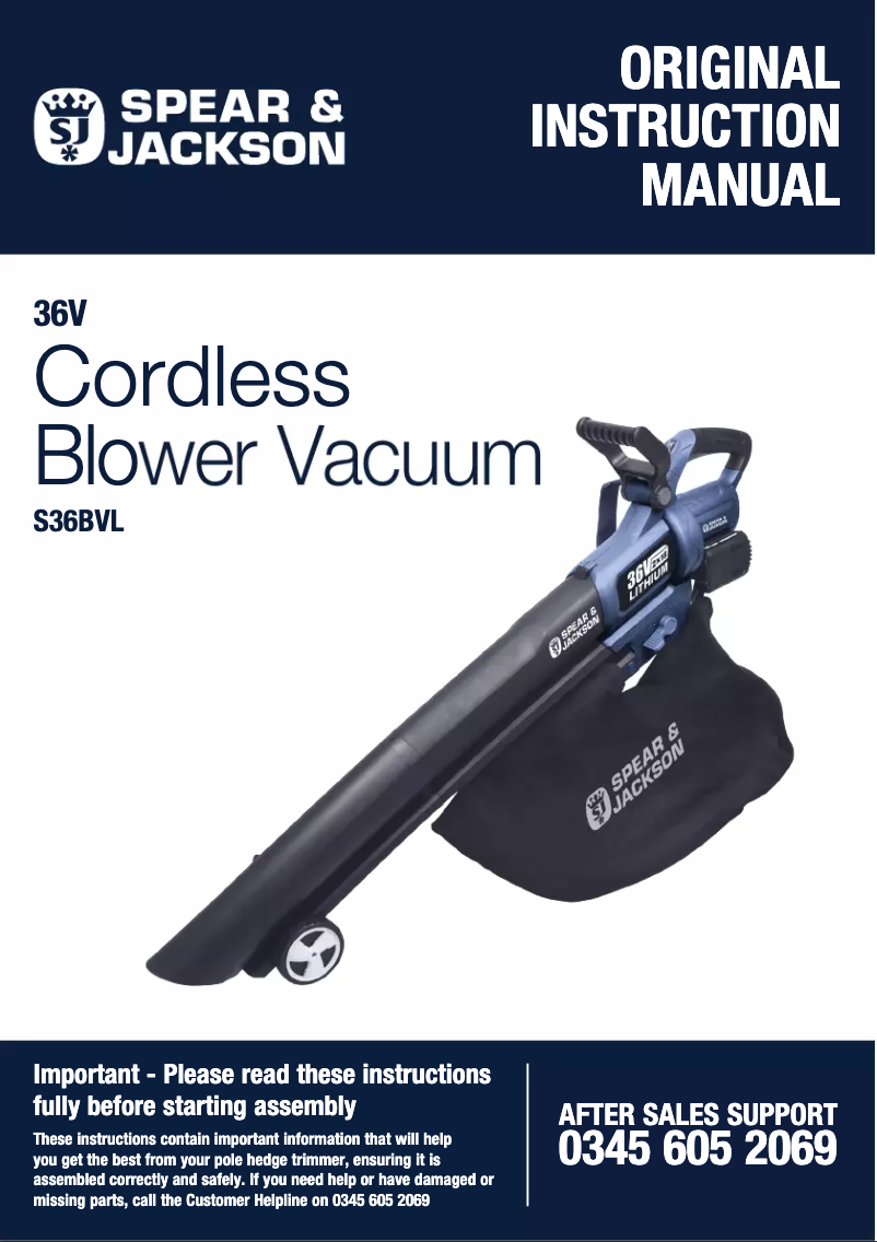 Image de la première page du manuel de l'appareil S36BVL