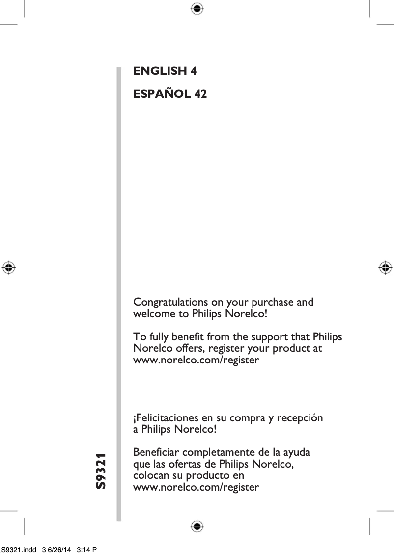 Page 1 de la notice Manuel utilisateur Philips SensoTouch 3D S9321