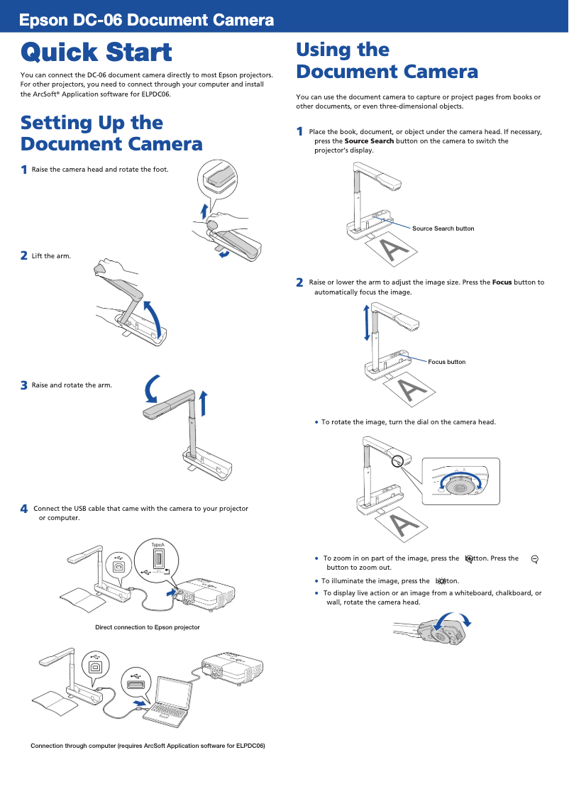 Page 1 de la notice Manuel utilisateur Epson DC-06