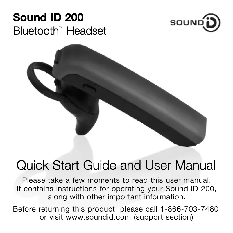 Page n°1 - Manuel utilisateur SoundID 200