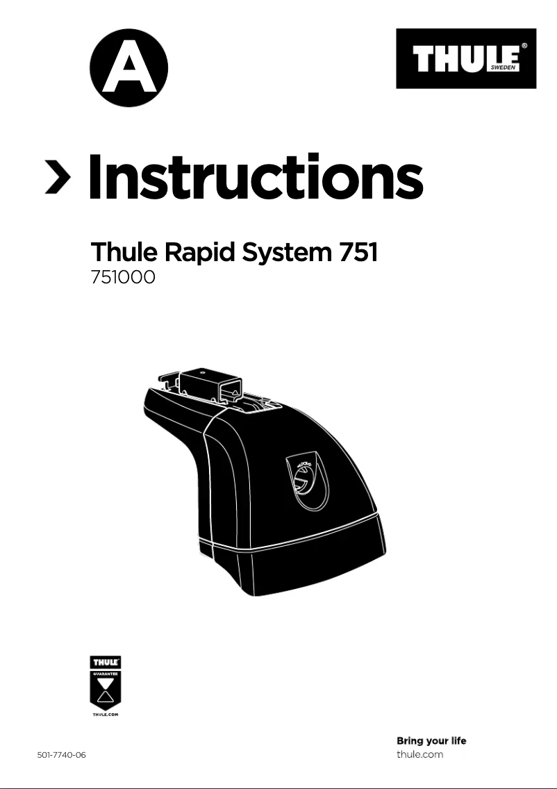 Page n°1 - Manuel utilisateur Thule Rapid System 751