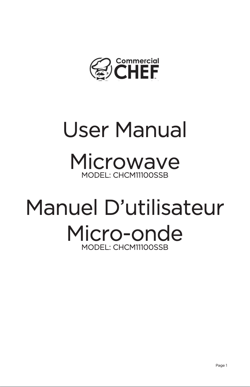 Image de la première page du manuel de l'appareil CHCM11100SSB