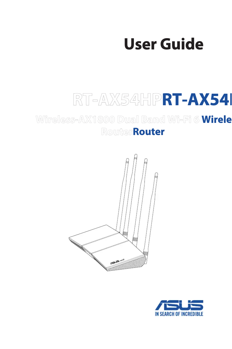 Image de la première page du manuel de l'appareil RT-AX54HP