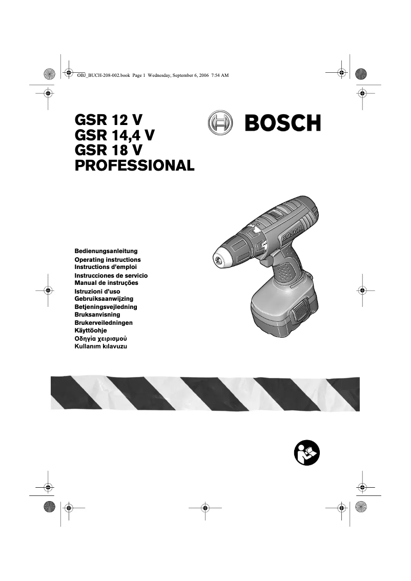 Page 1 de la notice Manuel utilisateur Bosch GSR 12 V