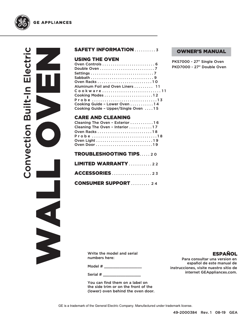 Image de la première page du manuel de l'appareil Profile PKS7000BNTS