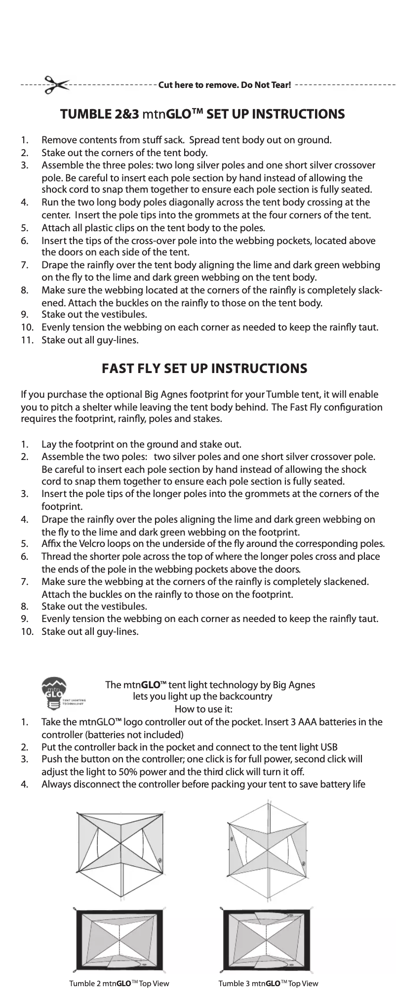 Imagen de la primera página del manual del dispositivo Tumble 3 mtnGLO