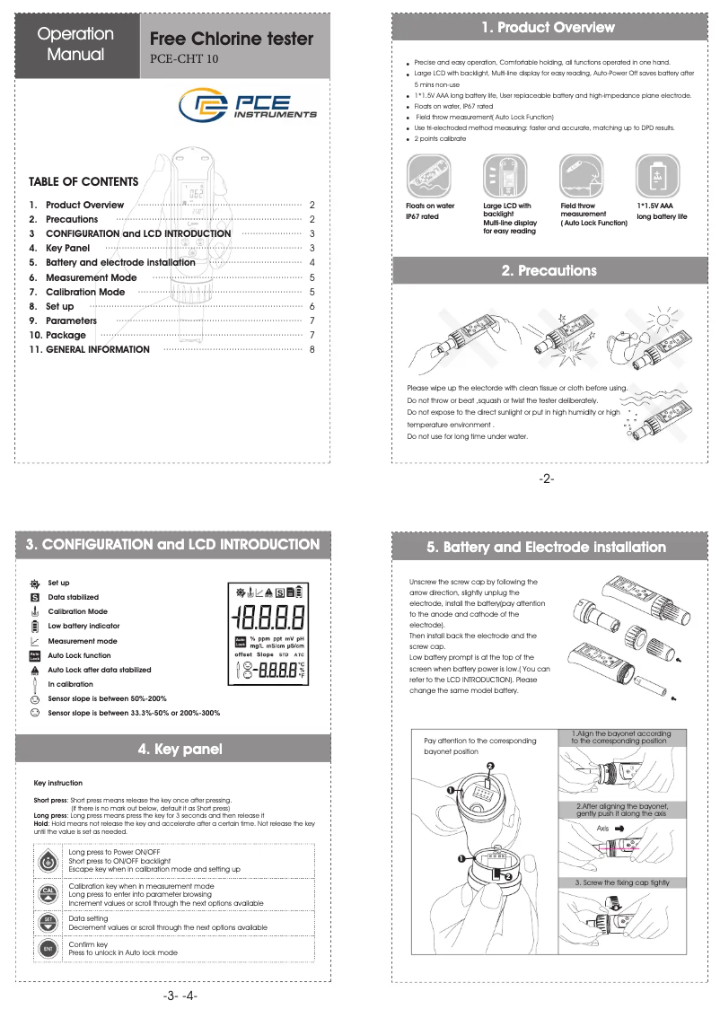 Page n°1 - Manuel utilisateur PCE Instruments PCE-CHT 10